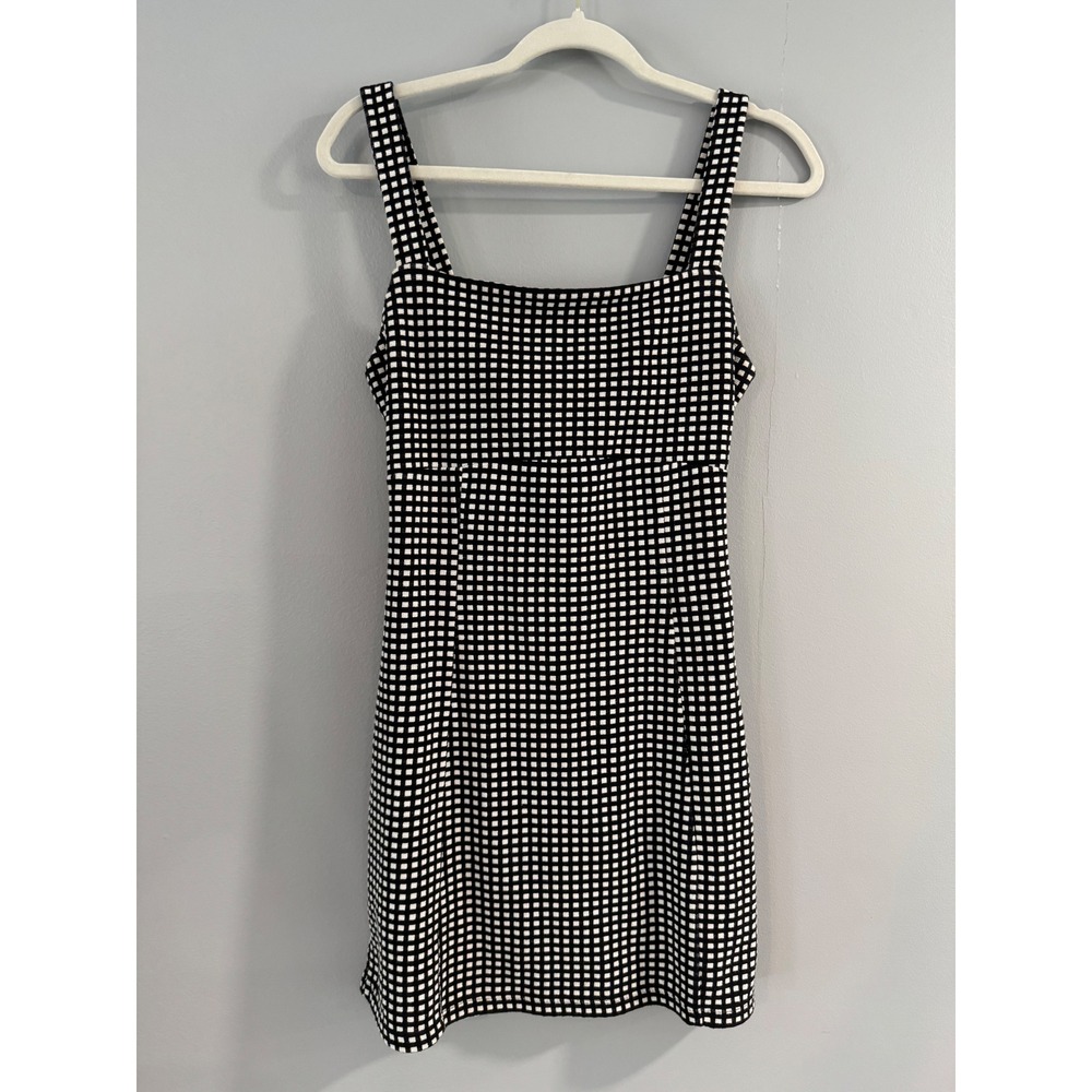 Free people Bardot Mini Dress Open Back Tie Strap Sleeveless Black White Size S‎